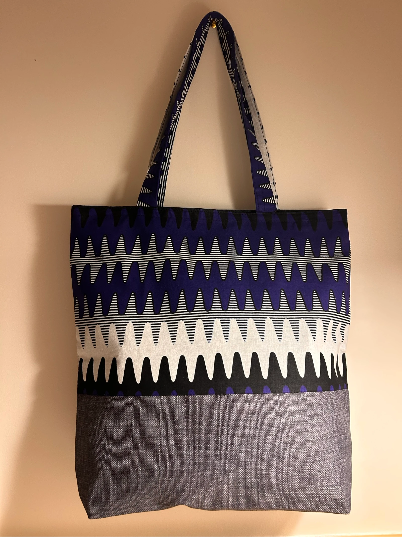 Sac cabas en wax et toile - pièce unique